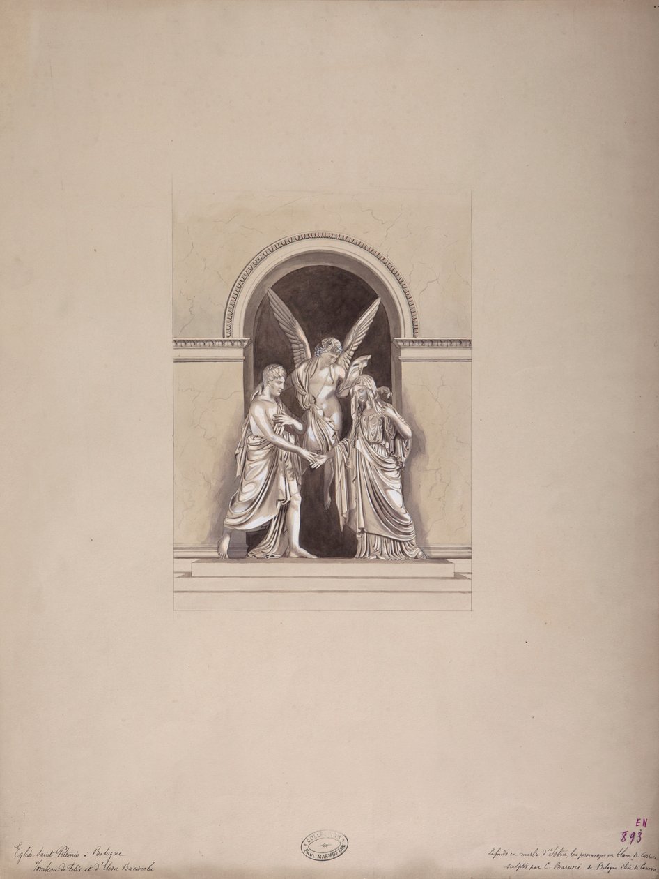 Grab von Felix und Elisa Baciocchi, Basilika San Petronio, Bologna, ca. 1900-20 von French School