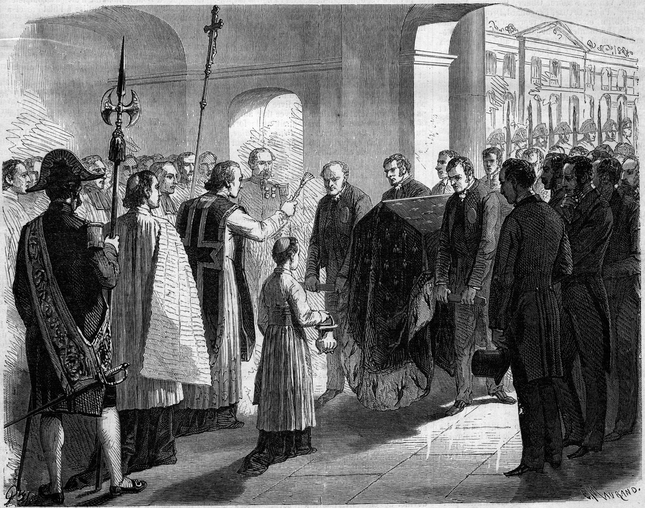 Überführung der Asche von Joseph Bonaparte (1768-1844), König von Neapel und Spanien und Bruder von Napoleon I., in die Kirche der Invaliden, Paris von French School