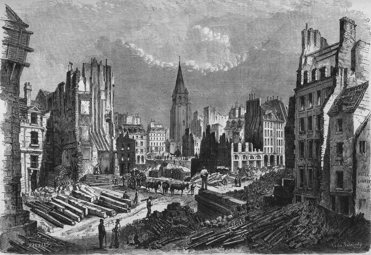 Transformationen von Paris unter dem Zweiten Kaiserreich, Paris haussmannien: Durchbruch der Rue de Rennes von French School