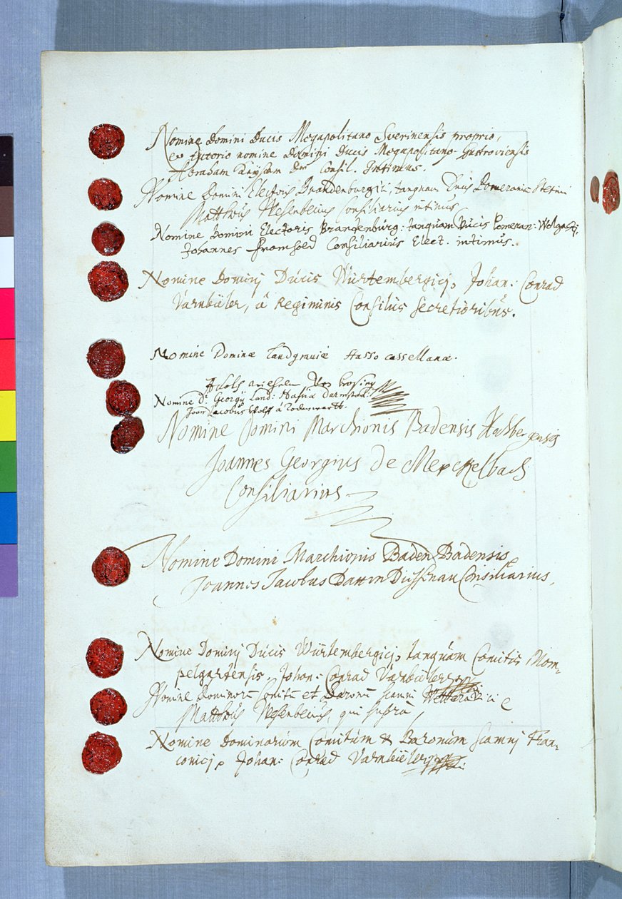 Westfälischer Friede, unterzeichnet in Münster 24. Oktober 1648 von French School