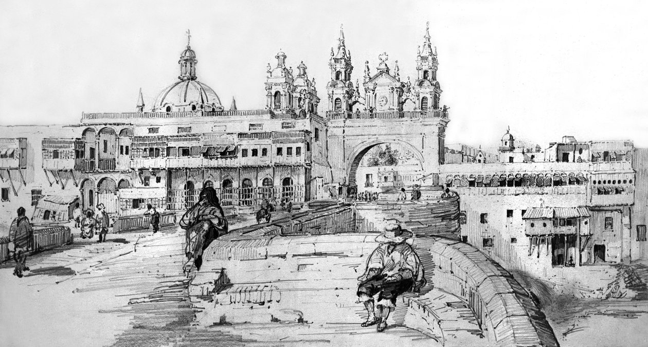 Ansicht von Lima, Peru, ca. 1850 (Gravur) von French School