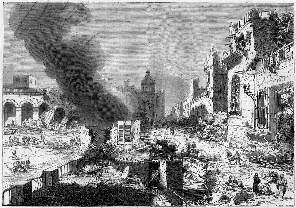Ansicht einer Straße in Mendoza (Argentinien) nach dem Erdbeben vom 20. März von French School