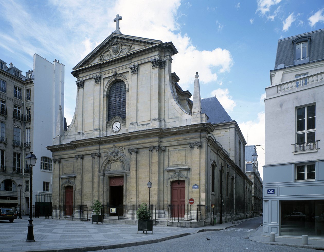 Ansicht der Basilika Notre-Dame (Notre Dame) der Siege in Paris. von French School