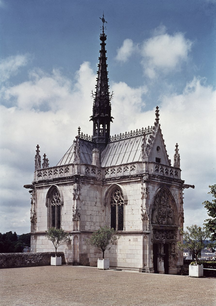 Ansicht der Chapelle Saint-Hubert des Chateau Amboise, fertiggestellt 1493 von French School