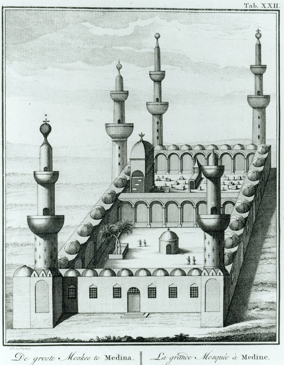 Ansicht der Großen Moschee in Medina vor der Entweihung der Gräber durch die Wahhabi-Sekte, aus Description de l