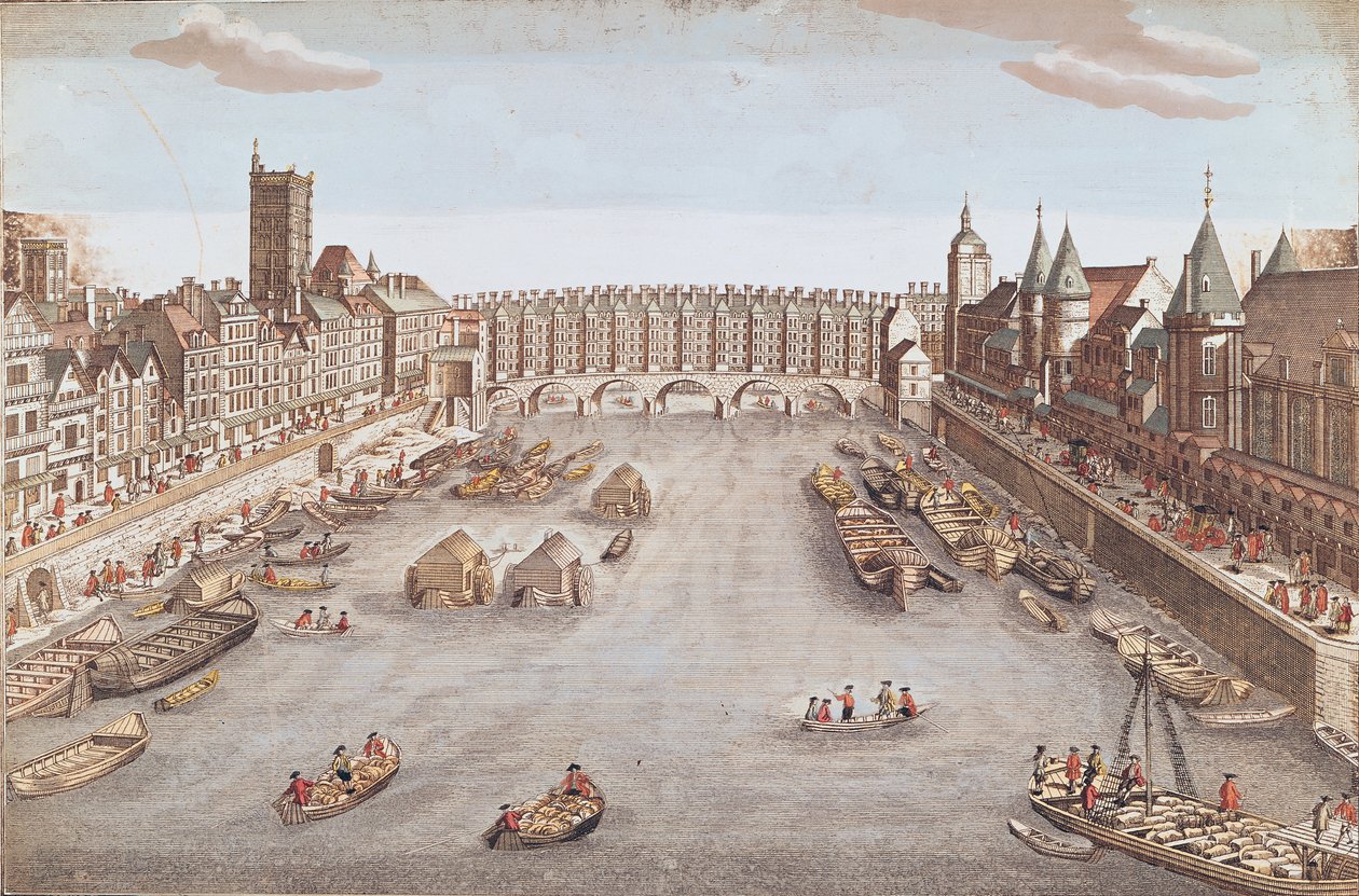 Ansicht der Pont au Change flussabwärts von French School