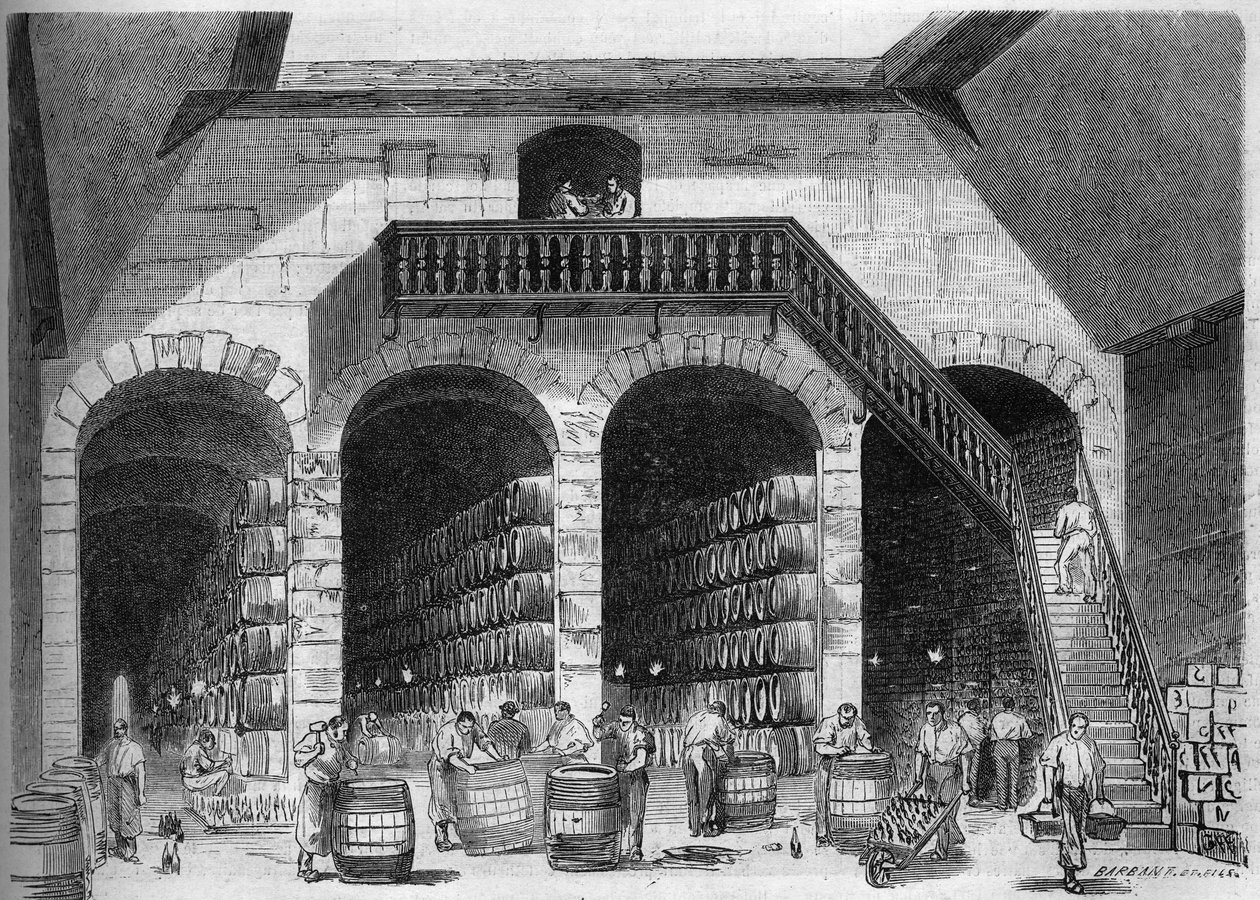 Weinbau: Innenansicht der Weinkeller von M. Cruse et fils frères, Bordeaux, Gironde (33) von French School