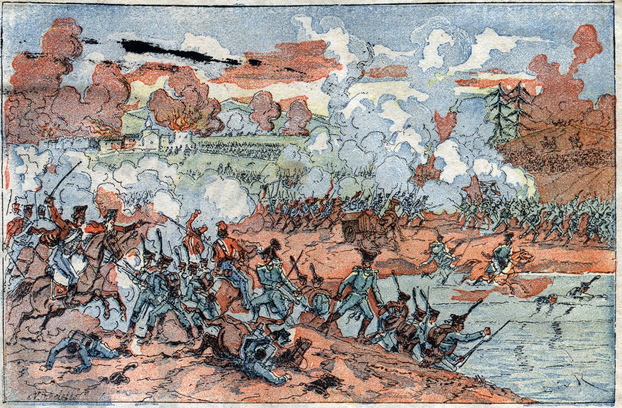 Krieg der Vierten Koalition: Ansicht der Schlacht bei Friedland von French School