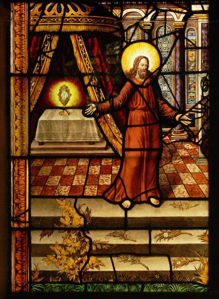 Fenster Charnier-10 zeigt Christus und die Hostie. von French School