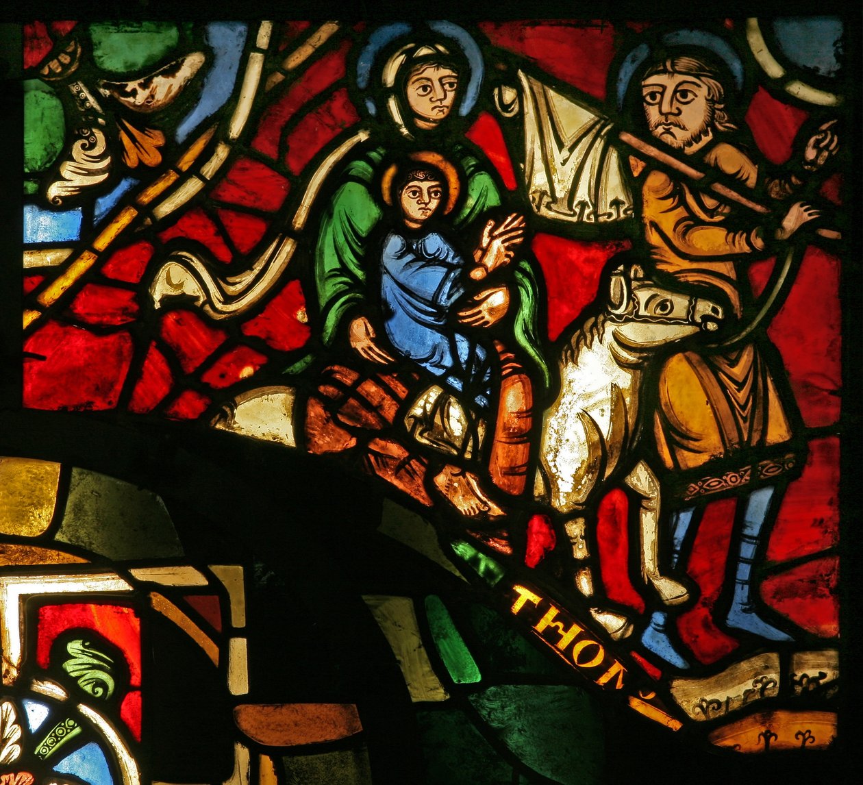 Fenster Treasury-A, die Flucht nach Ägypten darstellend von French School