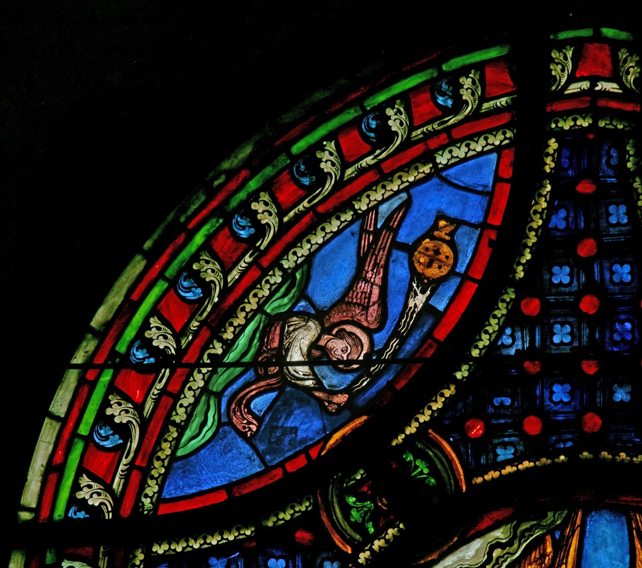 Fenster w0, Darstellung eines Engels von French School