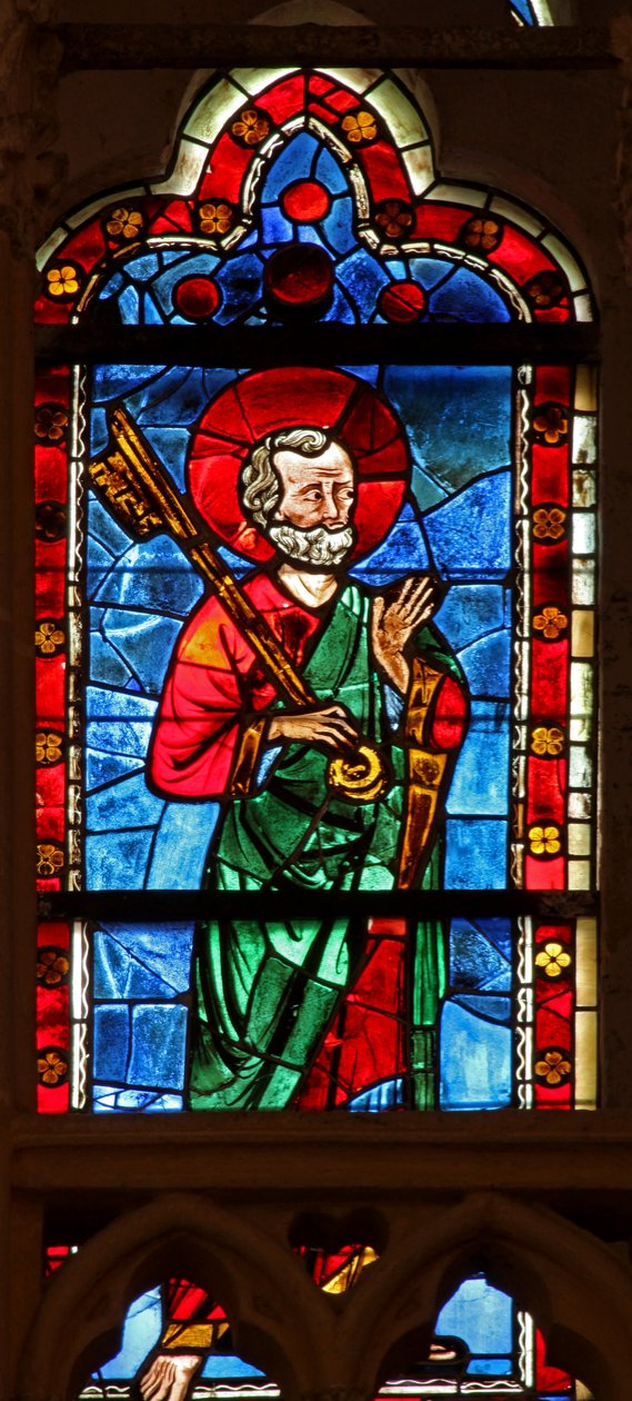 Fenster w101, den Heiligen Petrus darstellend von French School
