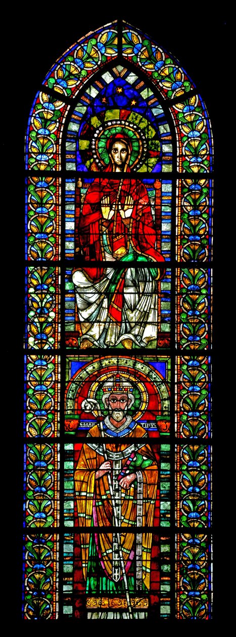 Fenster w109 mit der Jungfrau Maria und St. Martin von French School