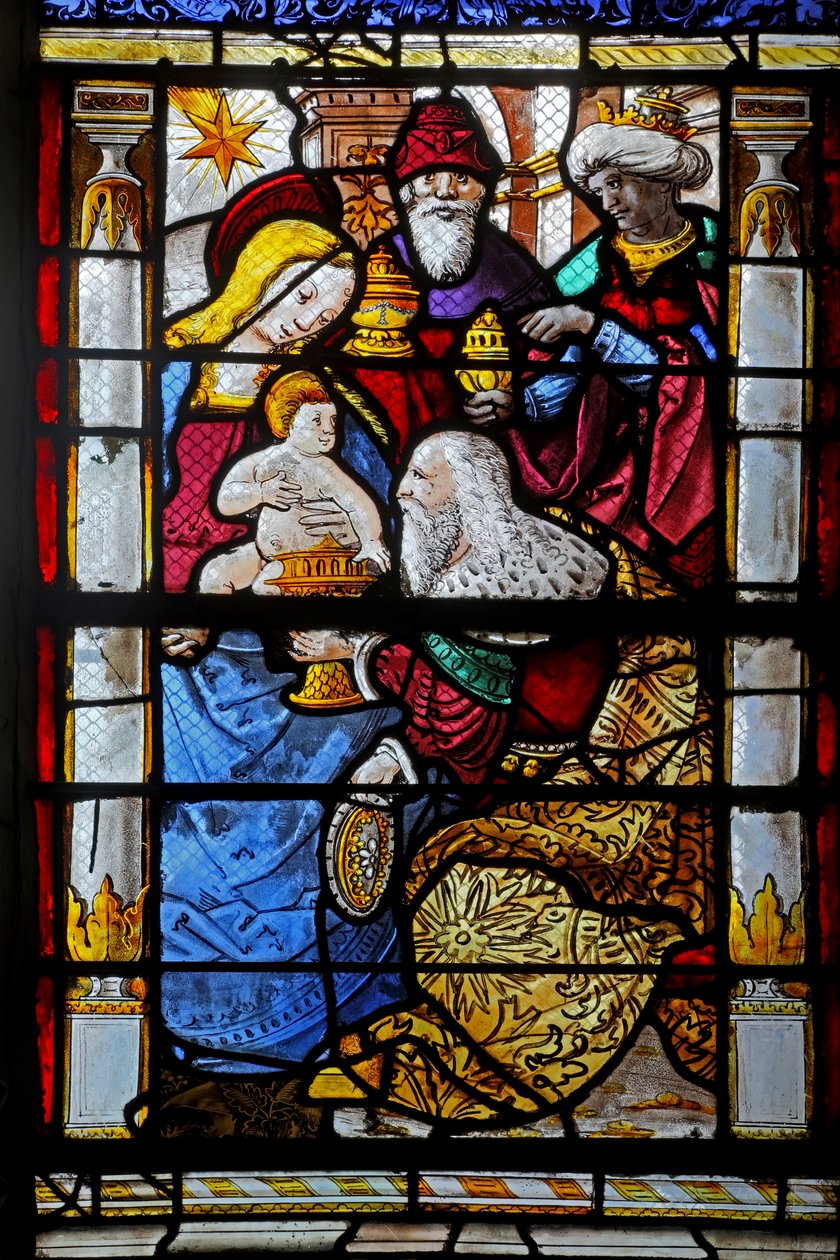 Fenster w10, Anbetung der Heiligen Drei Könige von French School
