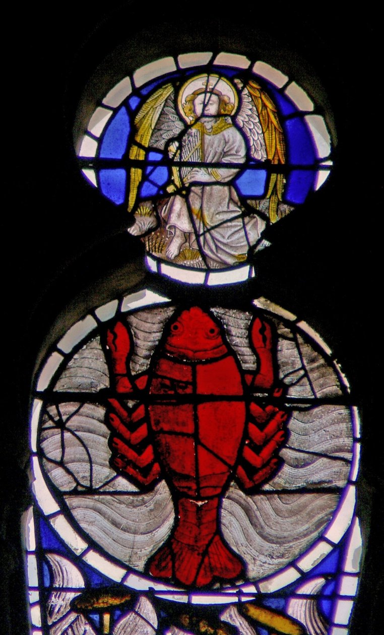 Fenster w114 Darstellung des Tierkreiszeichens Krebs von French School