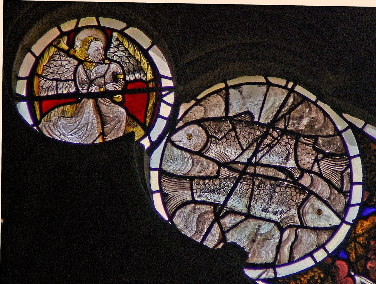 Fenster w114 Darstellung des Tierkreiszeichens Fische von French School