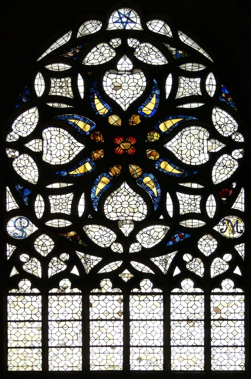 Fenster w115, die Nordrose (Rosettenfenster - innen) von French School