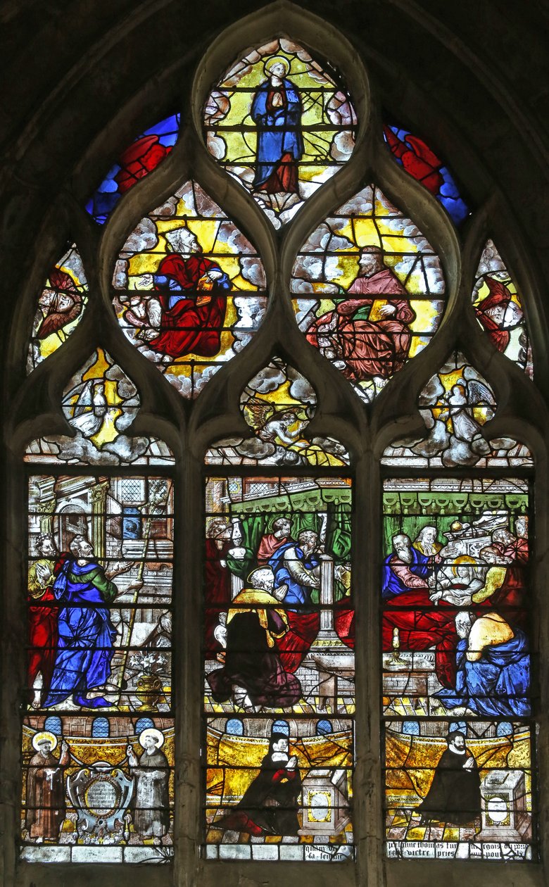 Fenster w11 mit Darstellung des Todes der Jungfrau Maria von French School