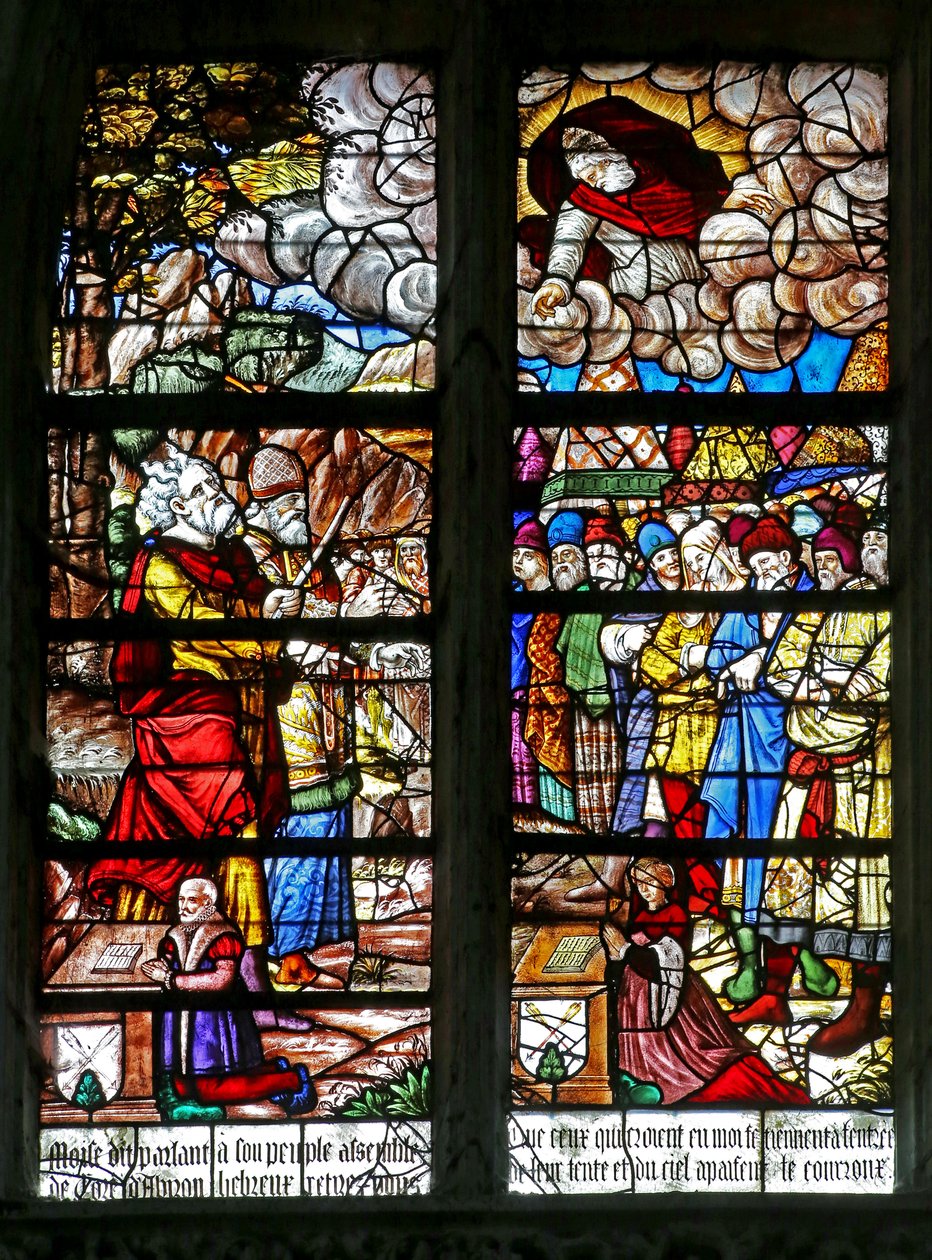 Fenster w130, Moses erhält die Gesetzestafeln von French School