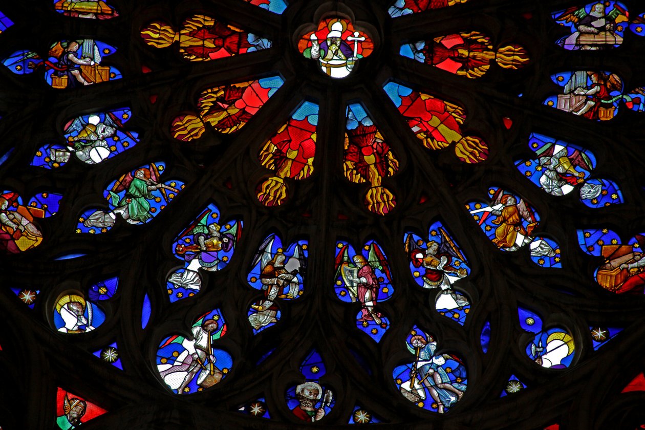 Fenster w135, musizierende Engel von French School