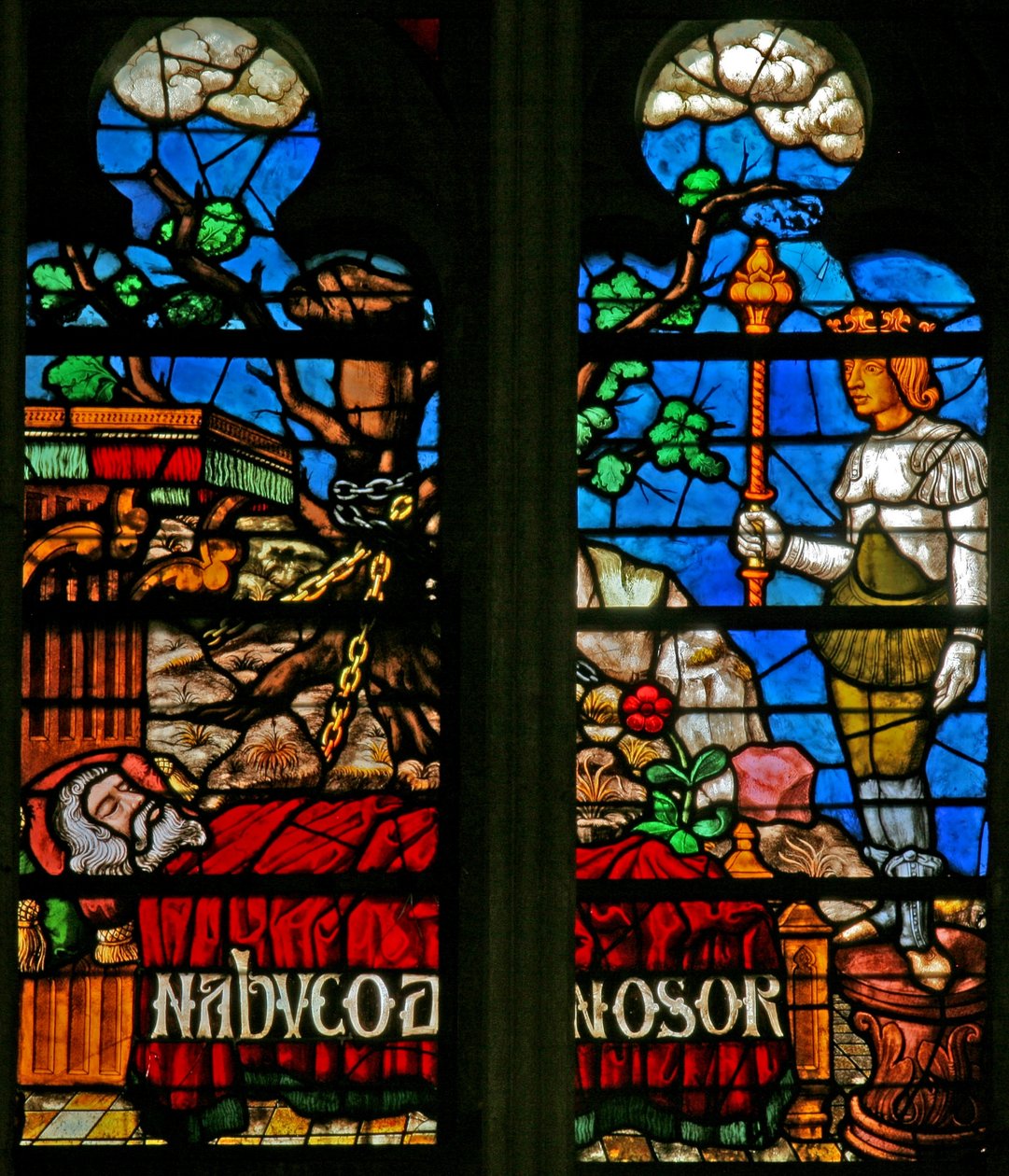 Fenster w136, Szenen aus der Geschichte von Daniel von French School