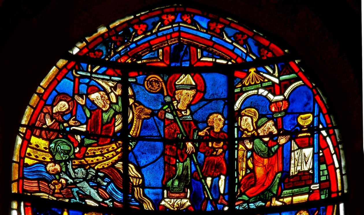 Fenster w19 Darstellung des Heiligen Nikolaus rettet ein Kind von French School