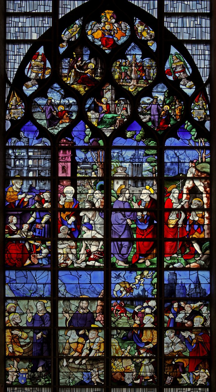 Fenster w1 mit Szenen aus dem Leben des Heiligen Petrus von French School