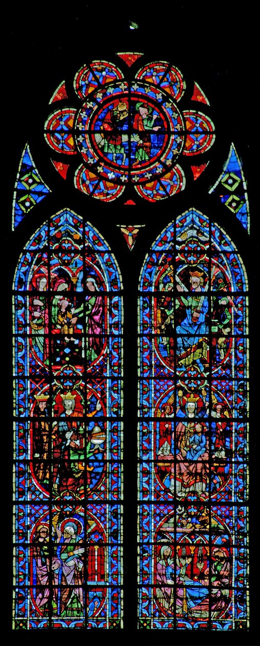Fenster w203, die Verkündigung und Kindheit Christi darstellend von French School