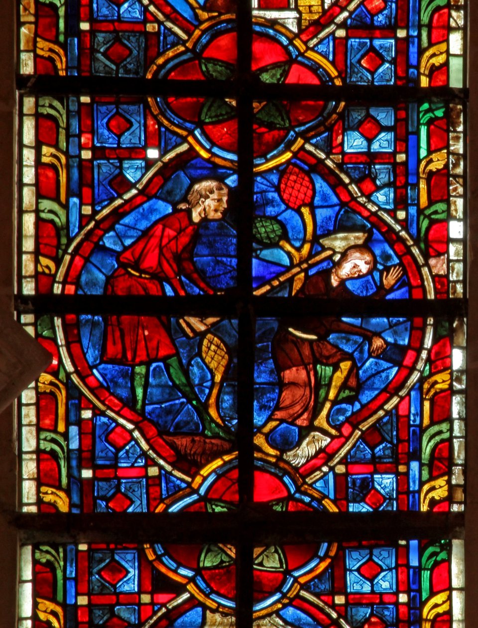 Fenster w207, Kain tötet Abel darstellend von French School