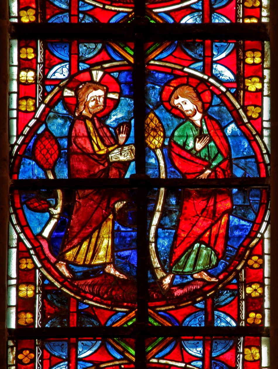 Fenster w210 zeigt St. Jakobus mit Christus von French School