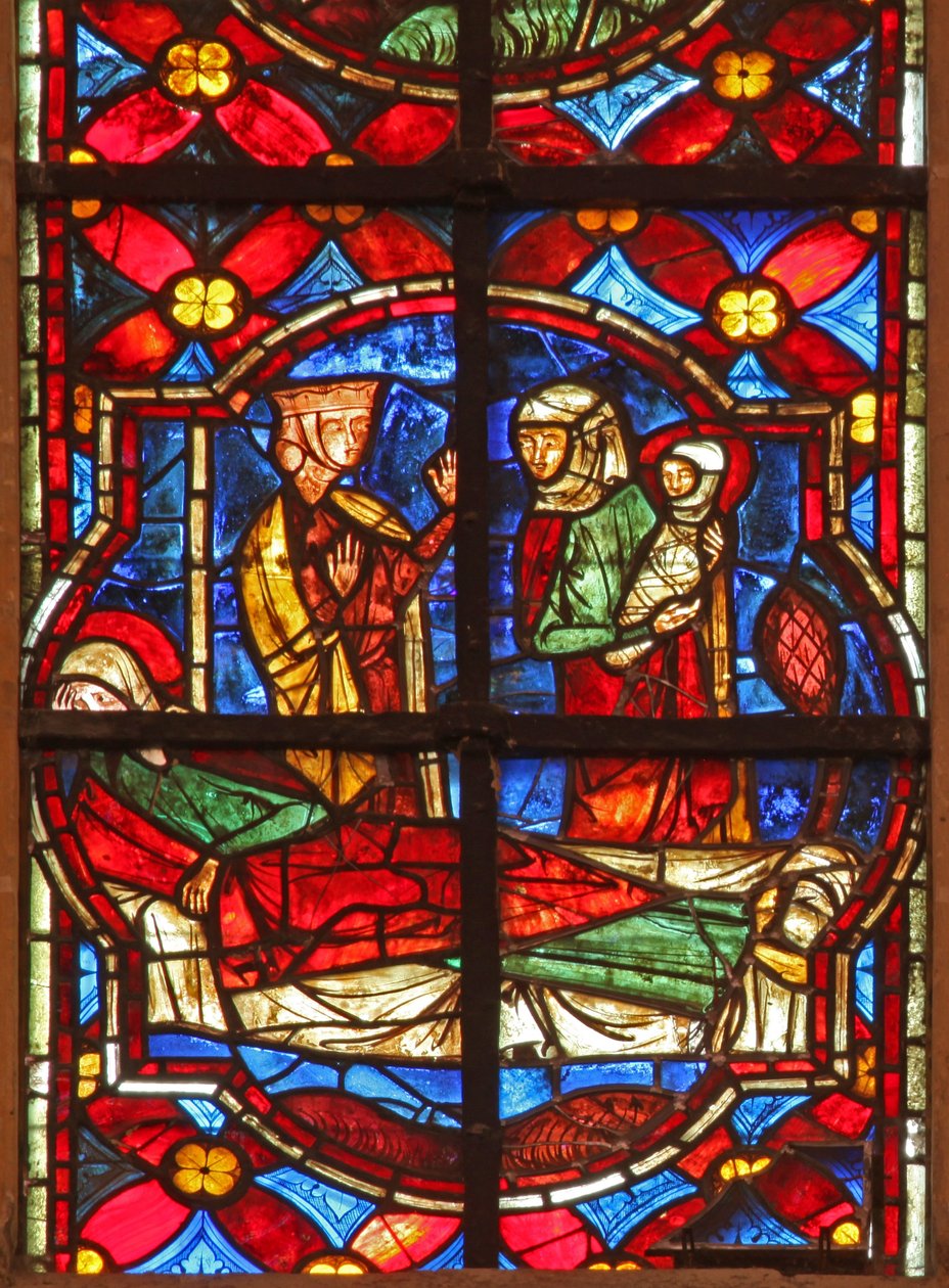 Fenster w212, Darstellung der Geburt von Johannes dem Täufer von French School