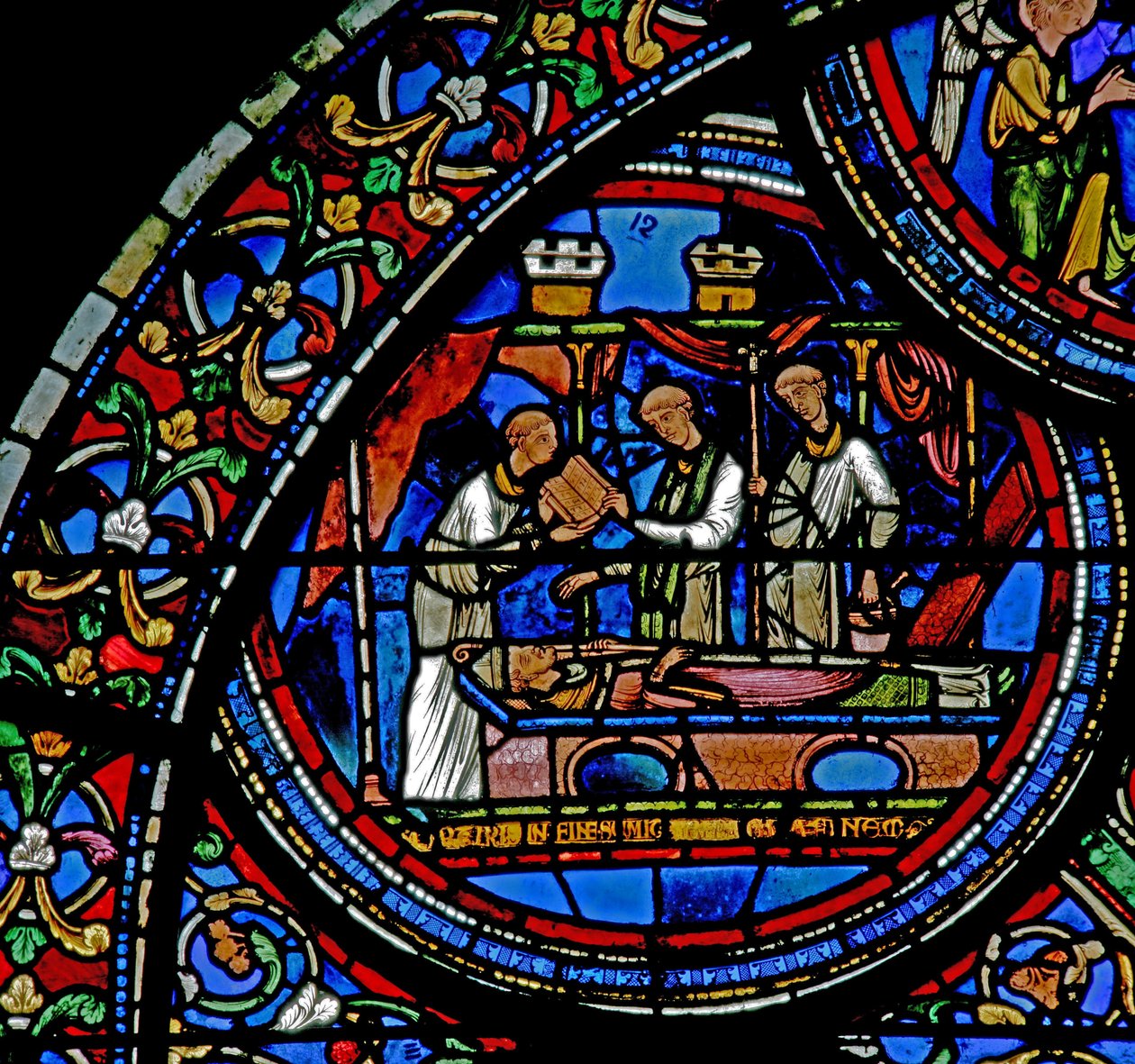 Fenster w23, Darstellung der Beerdigung des Heiligen Thomas Becket von French School