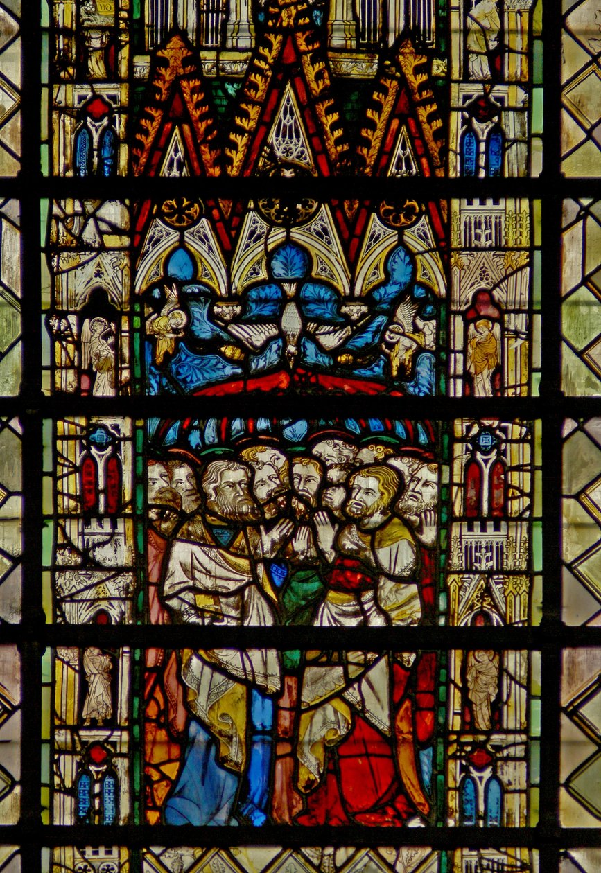 Fenster w36, Darstellung von Pfingsten von French School