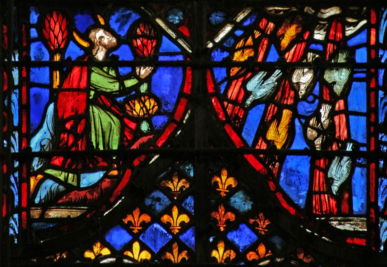 Moses betet: die Wachteln kommen herab. Numb XI 31 von French School