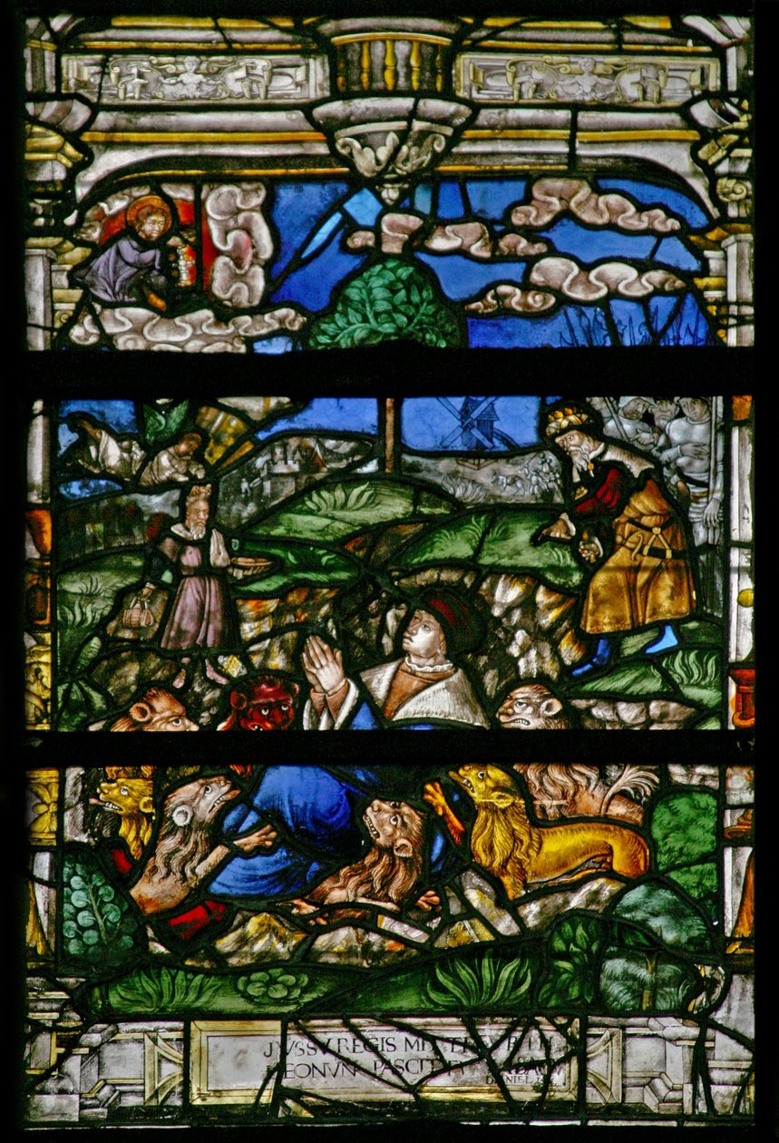 Fenster w6, Darstellung von Daniel in der Löwengrube von French School