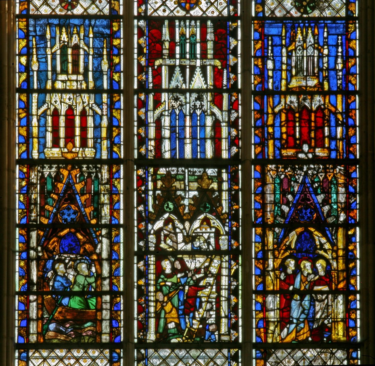 Fenster w6 mit Darstellung der Berufung von Andreas und Petrus von French School