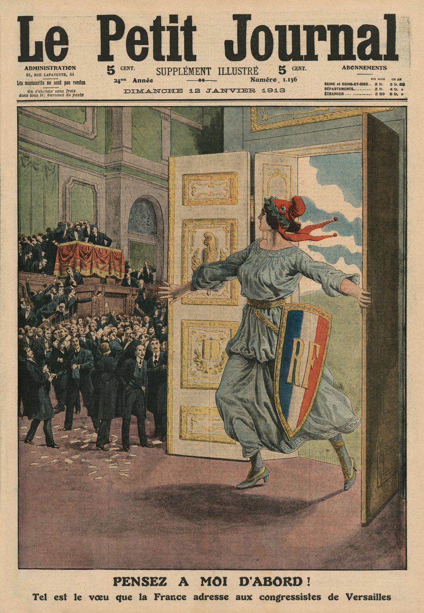 Wunsch der Französischen Republik auf dem Kongress von Versailles, Denk zuerst an mich, Titelillustration aus 