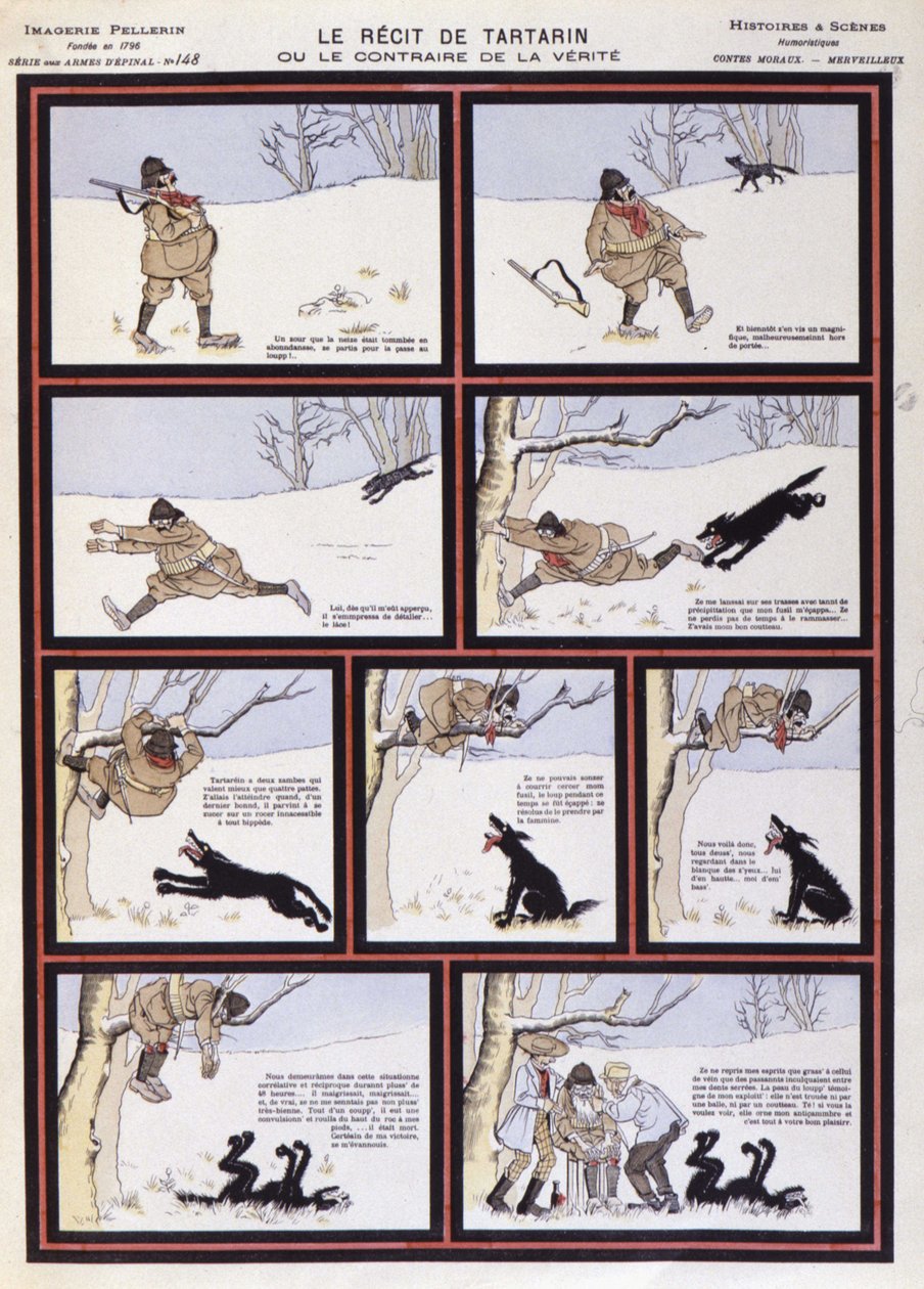 Wolfshatz, „Tartarins Geschichte oder das Gegenteil der Wahrheit“ - Bild von Epinal, Paris, 20. Jahrhundert von French School