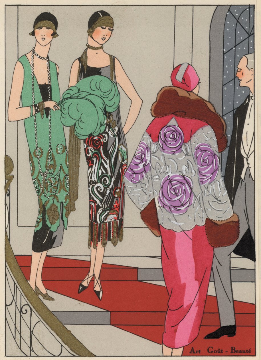 Abendmode der 1920er Jahre von Designern Edward Molyneux und Martial und Amand von French School