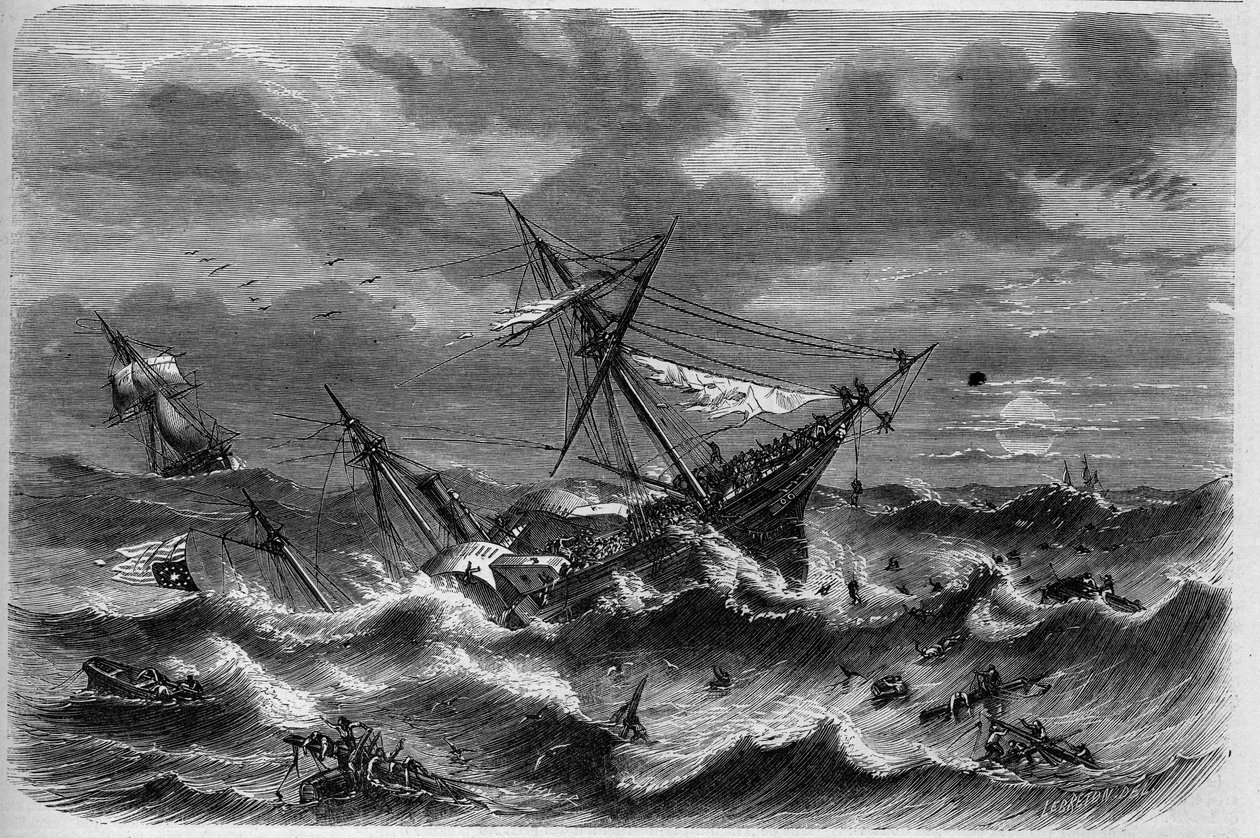 Schiffswrack des amerikanischen Liners „Central America“ im Atlantischen Ozean von French School