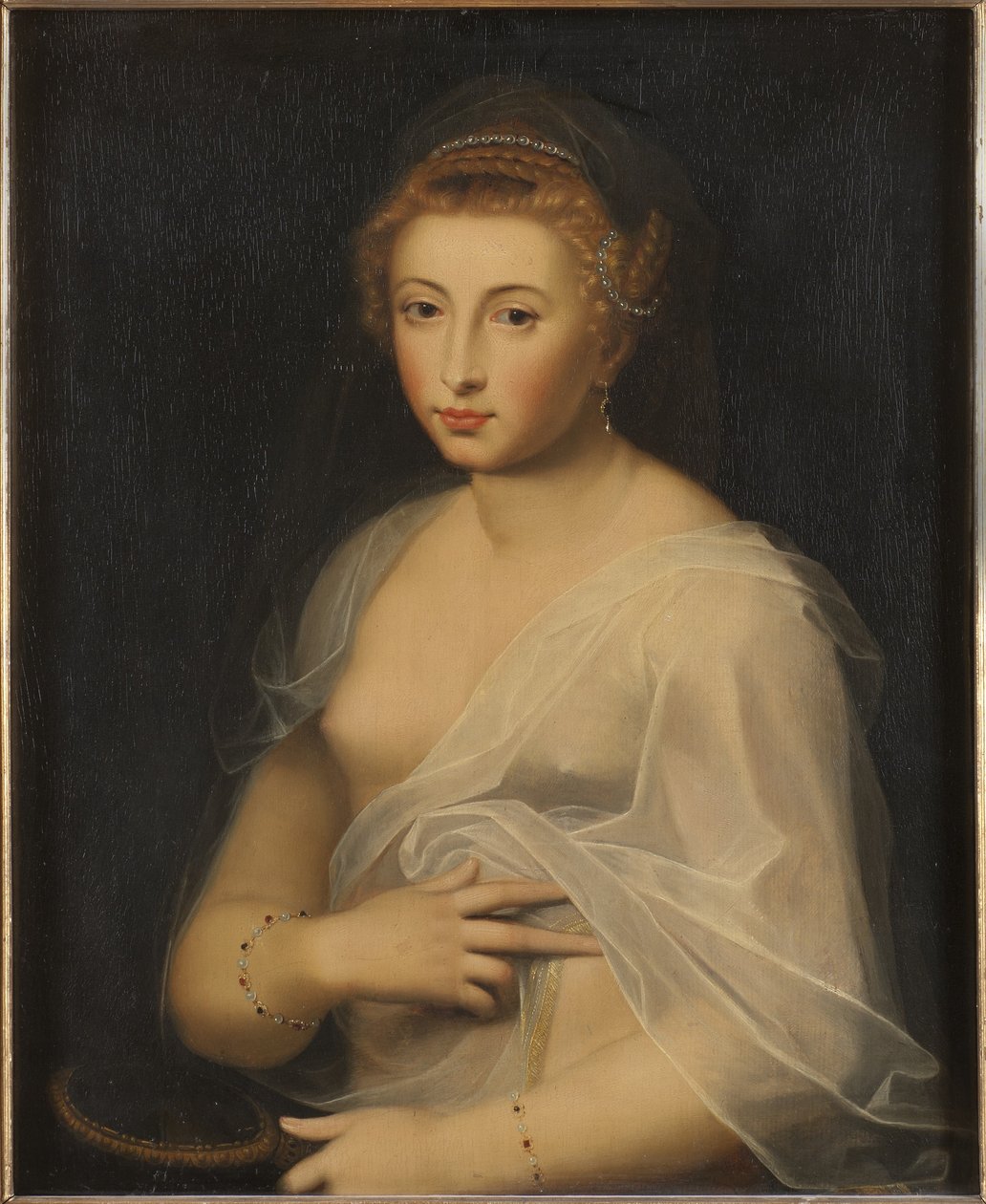Junge Dame mit Spiegel von French School