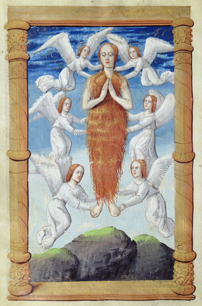 fol.97v, Die Himmelfahrt der Maria Magdalena, aus Heures a lUsage de Rome von French School