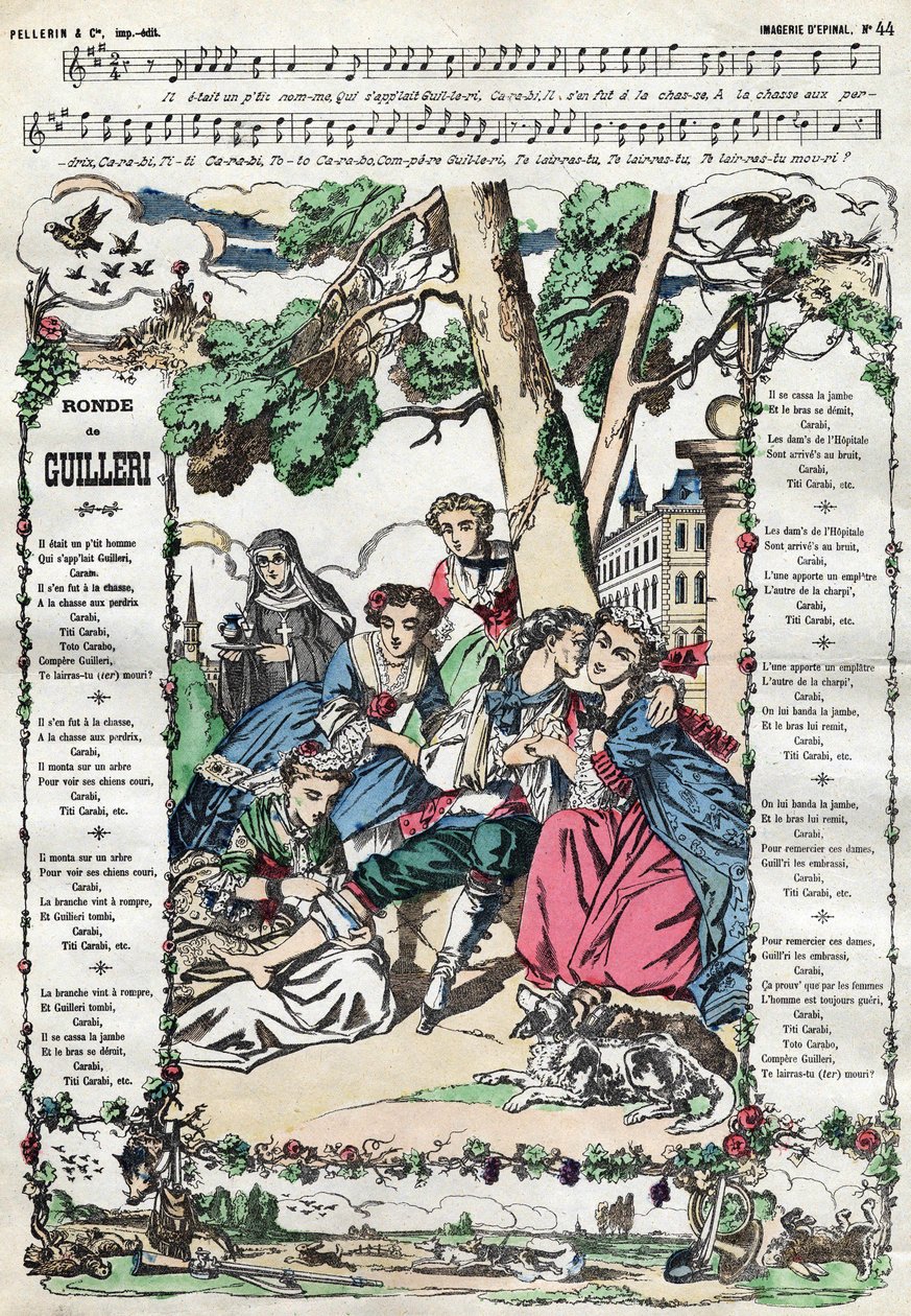 Der Reigen von Guilleri. Bild von Epinal aus dem 19. Jahrhundert von French School