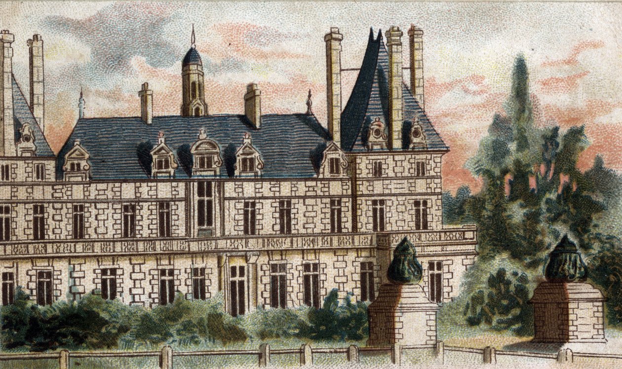 Ansicht des Schlosses Rosny (Seine-et-Oise) von French School