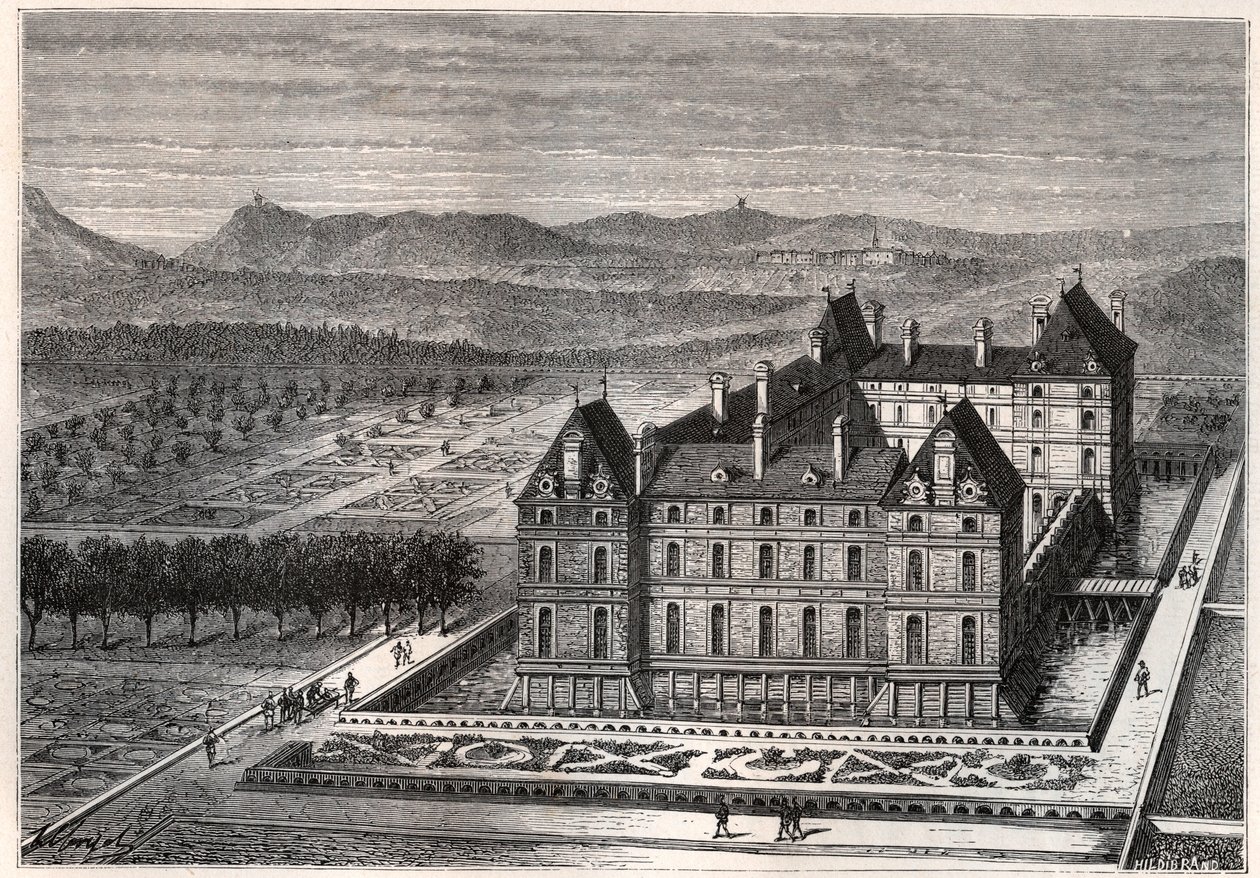 Ansicht des Schlosses von Rosny von French School