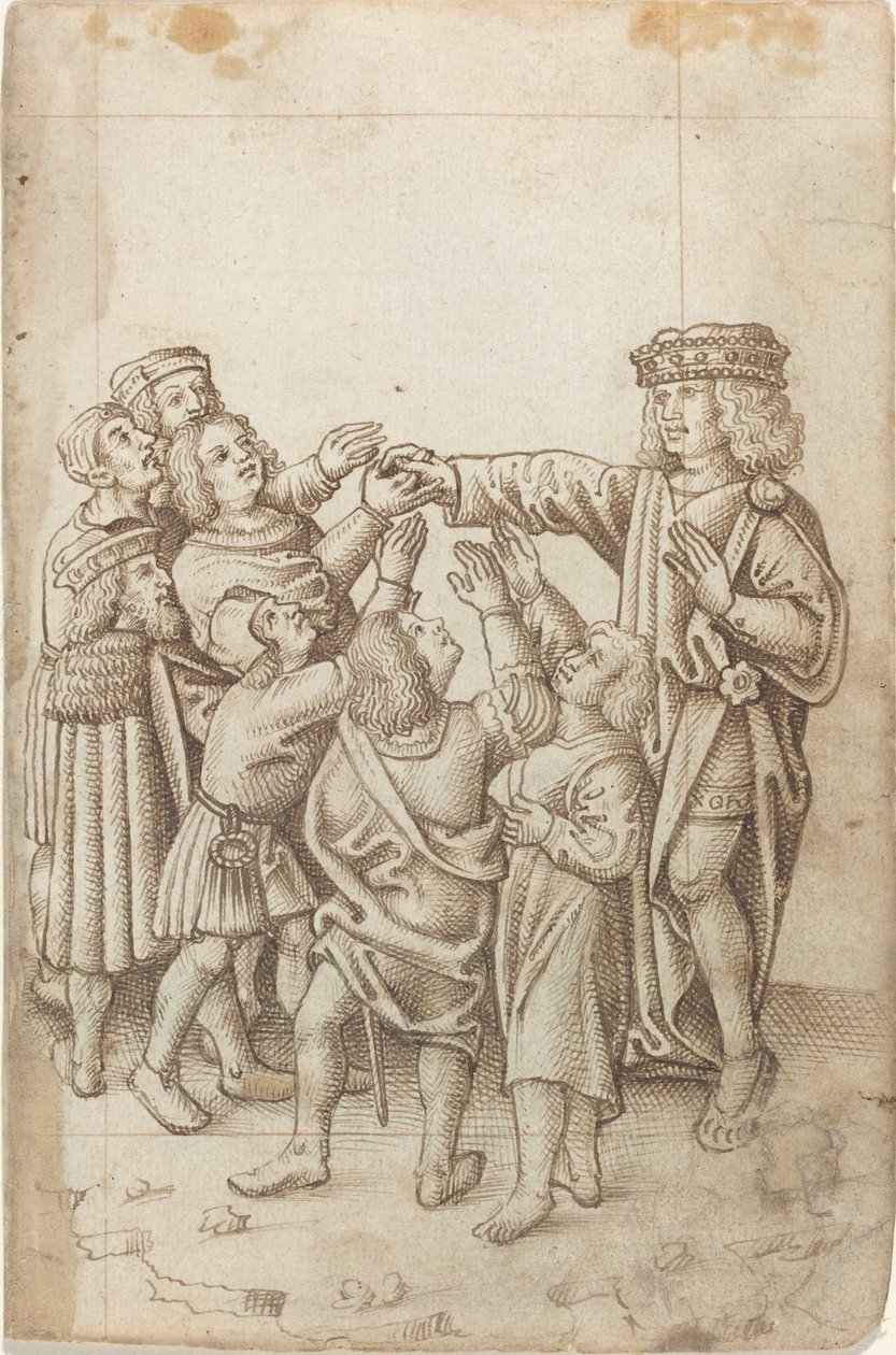 "Gib nicht jedem deine rechte Hand" [fol. 13 recto] von French early 16th Century
