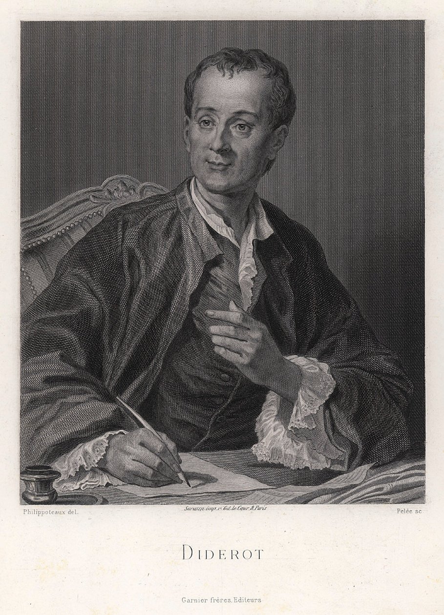 Porträt des Schriftstellers, Essayisten und Philosophen Denis Diderot 1713-1784 von French master.