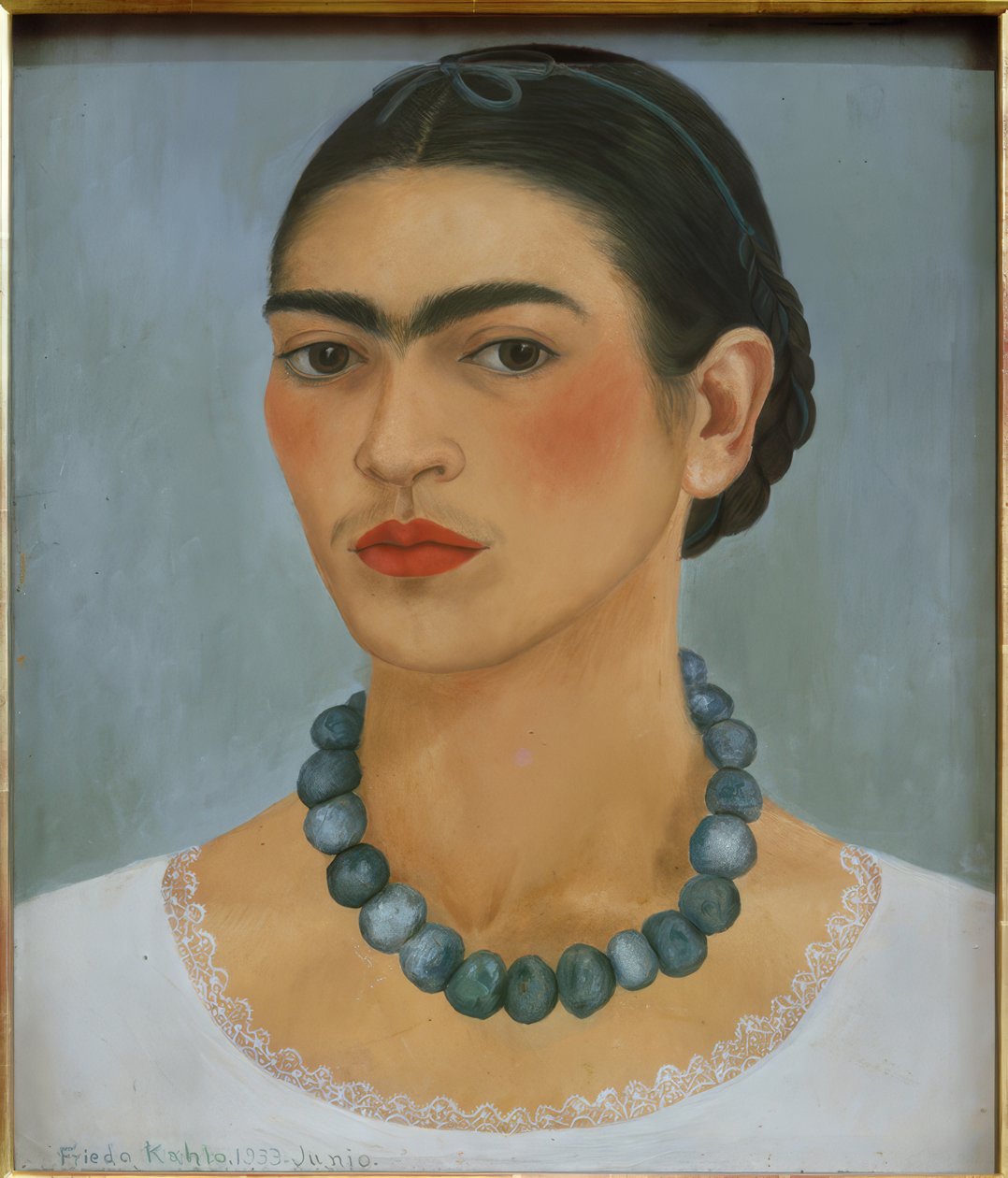 Selbstbildnis mit Halskette von Frida Kahlo
