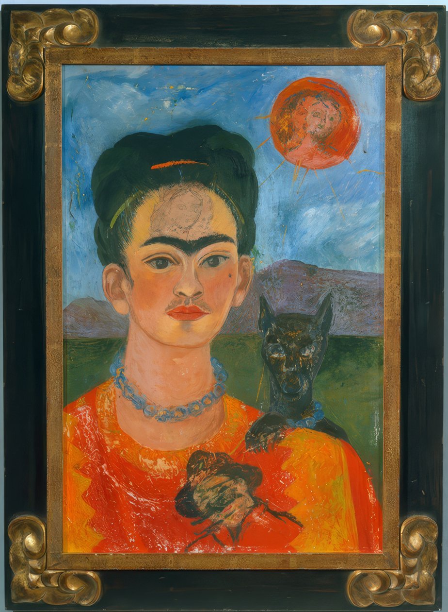 Selbstbildnis mit dem Bildnis von Diego auf meiner Brust von Frida Kahlo