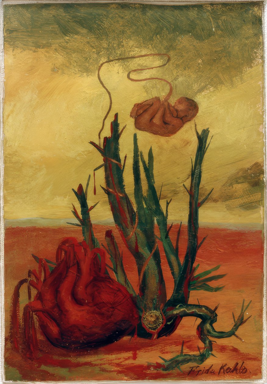 Ohne Titel (Herz, Kaktus und Fötus) von Frida Kahlo